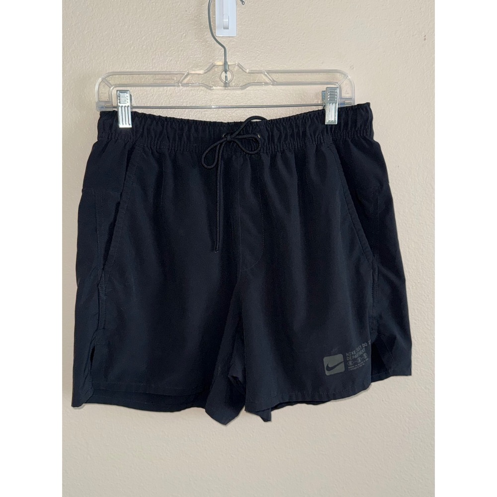 Nike Mens Dri-FIT Just Do It Department Running Shorts Black Graphic Size M